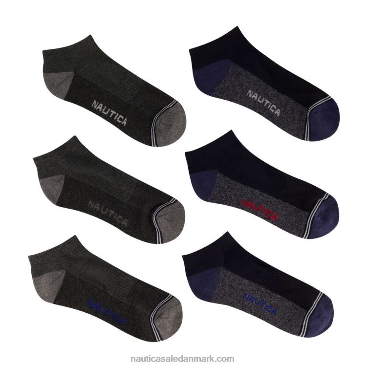 atletiske lavtskårne sokker 6-pak sort onyx Nautica PZ4T114 Mænd