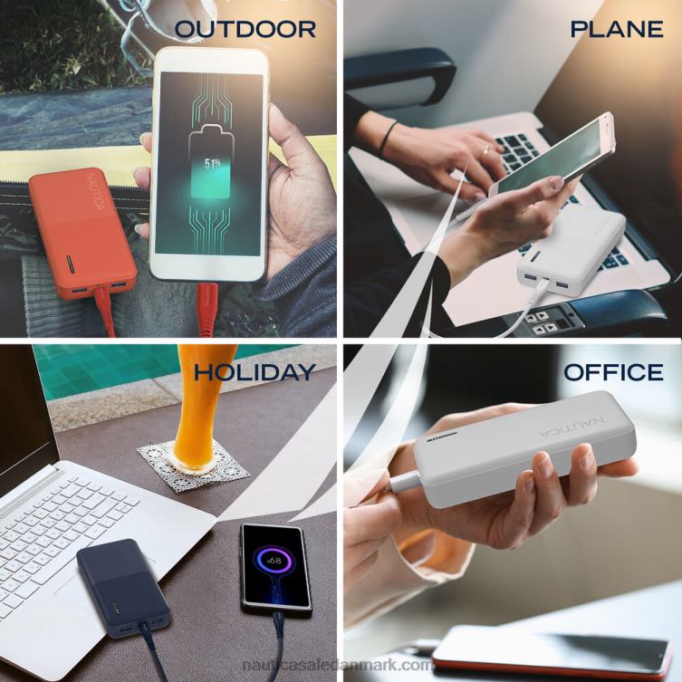 20000 mah hurtig bærbar oplader nautica rød/orange Nautica PZ4T256 Mænd