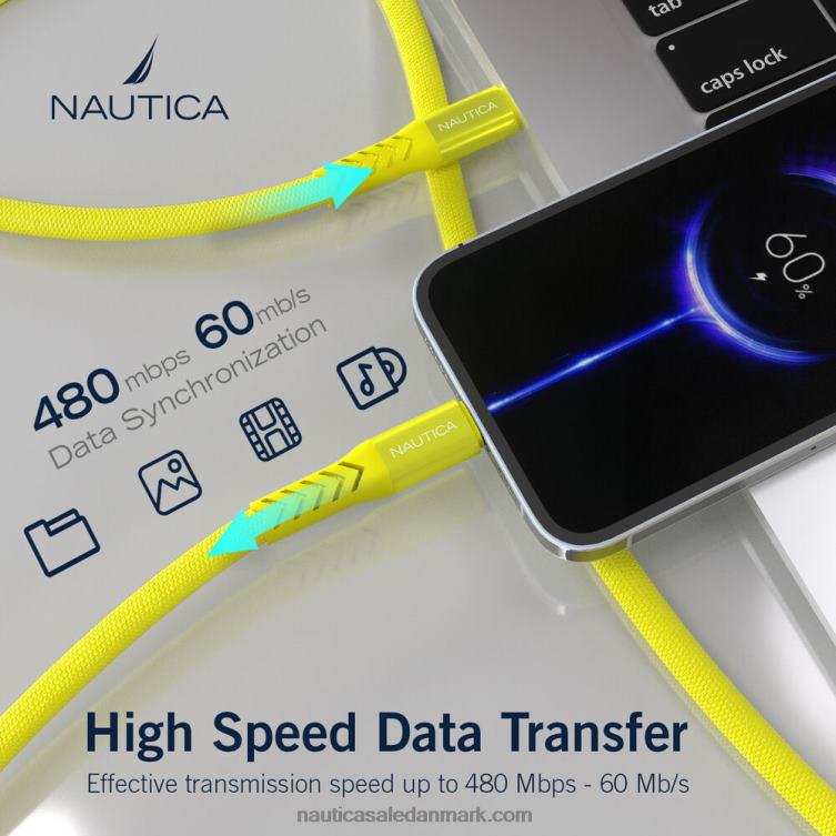 7 fod lyn til usb-c kabel gul Nautica PZ4T331 Mænd