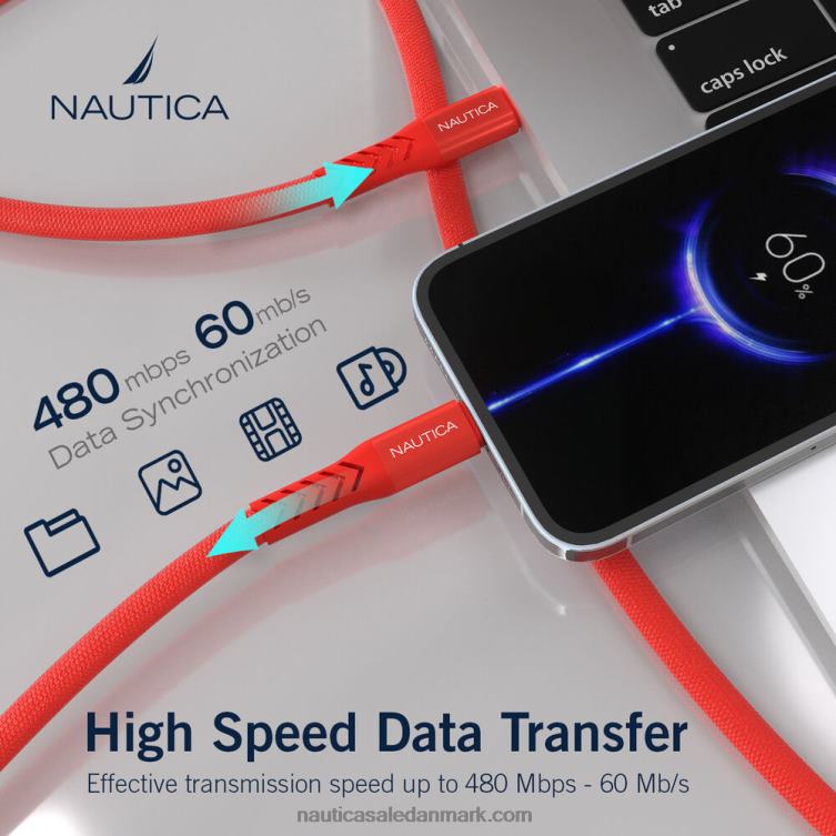 7 fod lyn til usb-c kabel nautica rød/orange Nautica PZ4T312 Mænd