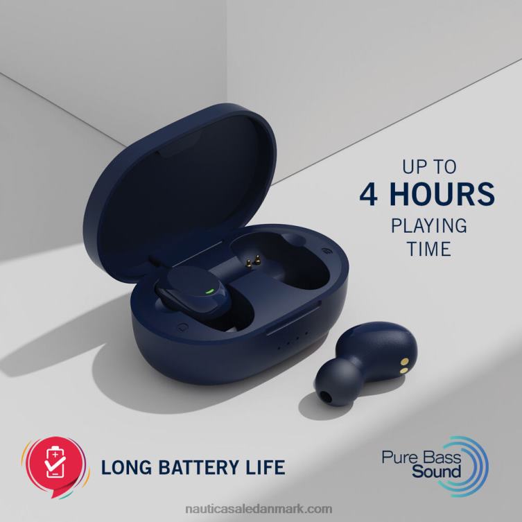 t120 ægte trådløse øretelefoner med opladningsetui svag blå Nautica PZ4T285 Mænd
