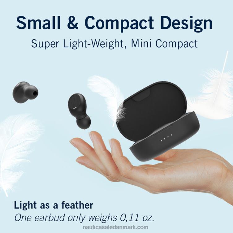 t120 ægte trådløse øretelefoner med opladningsetui svag blå Nautica PZ4T285 Mænd