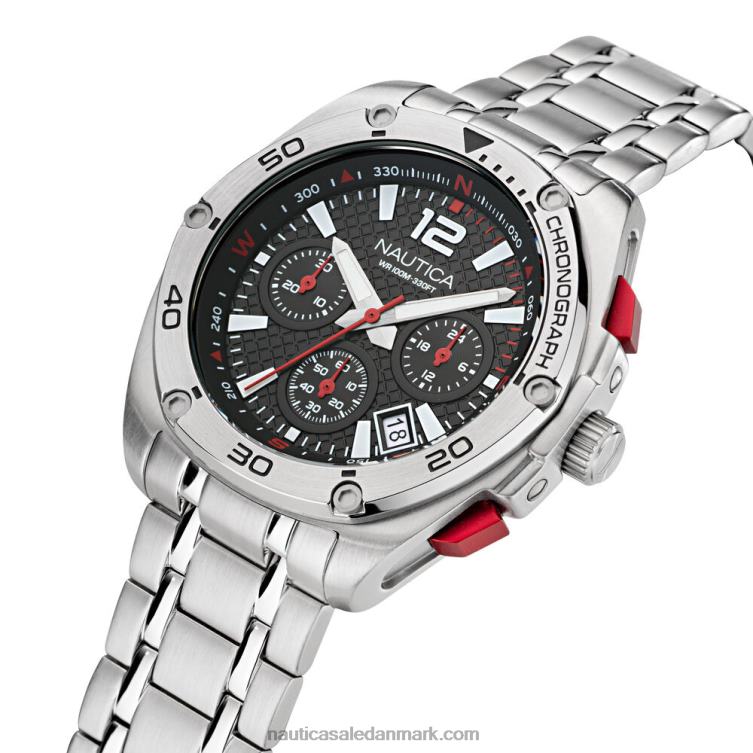 kronografur i tindåse i rustfrit stål multi Nautica PZ4T213 Mænd