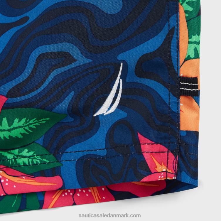 8,5\" store og høje badeshorts med blomstercamouflageprint ejendom blå Nautica PZ4T650 Mænd
