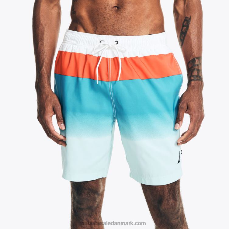 8" stor og høj bæredygtigt udformet colorblock ombre svømmetur lyse hvid Nautica PZ4T569 Mænd