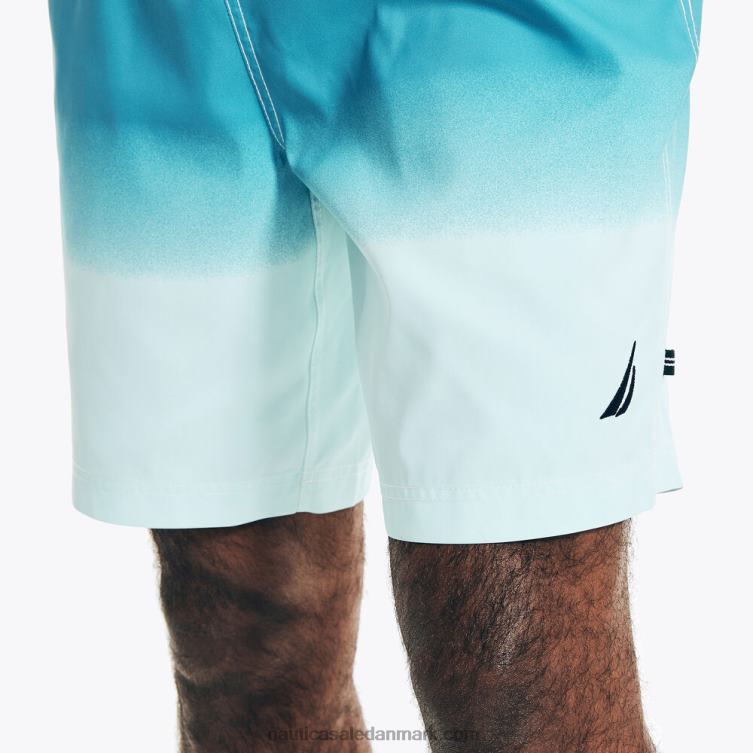 8\" stor og høj bæredygtigt udformet colorblock ombre svømmetur lyse hvid Nautica PZ4T569 Mænd