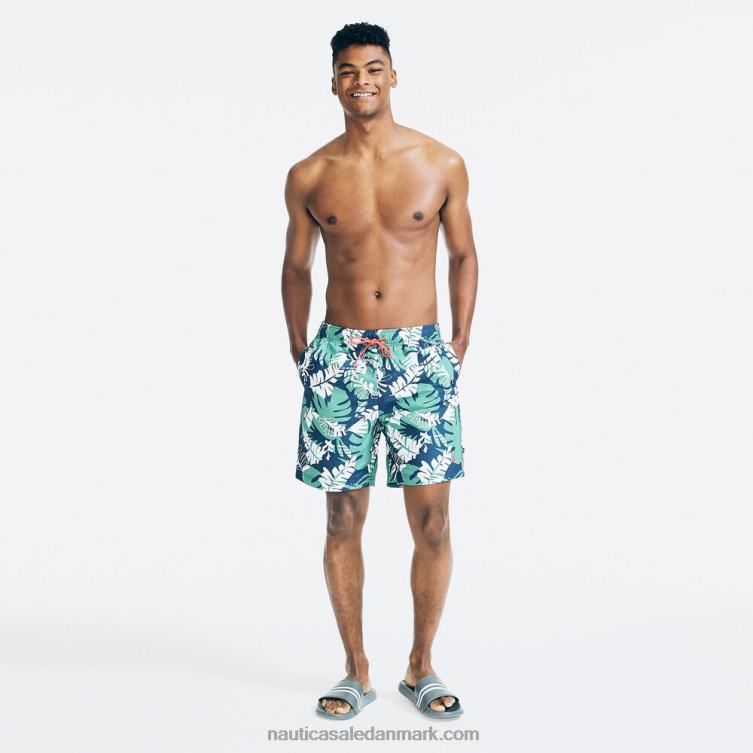 8\" stor og høj bæredygtigt udformet trykt hurtigtørrende svømmetur ejendom blå Nautica PZ4T238 Mænd