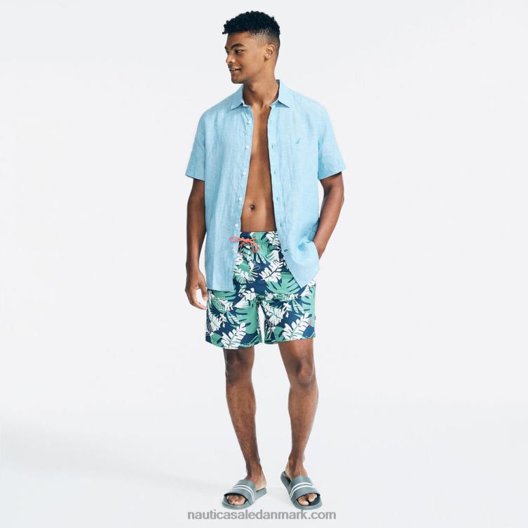 8\" stor og høj bæredygtigt udformet trykt hurtigtørrende svømmetur ejendom blå Nautica PZ4T238 Mænd