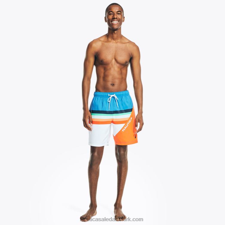 8" stribet hurtigtørrende svømmetur lokke rødt Nautica PZ4T609 Mænd