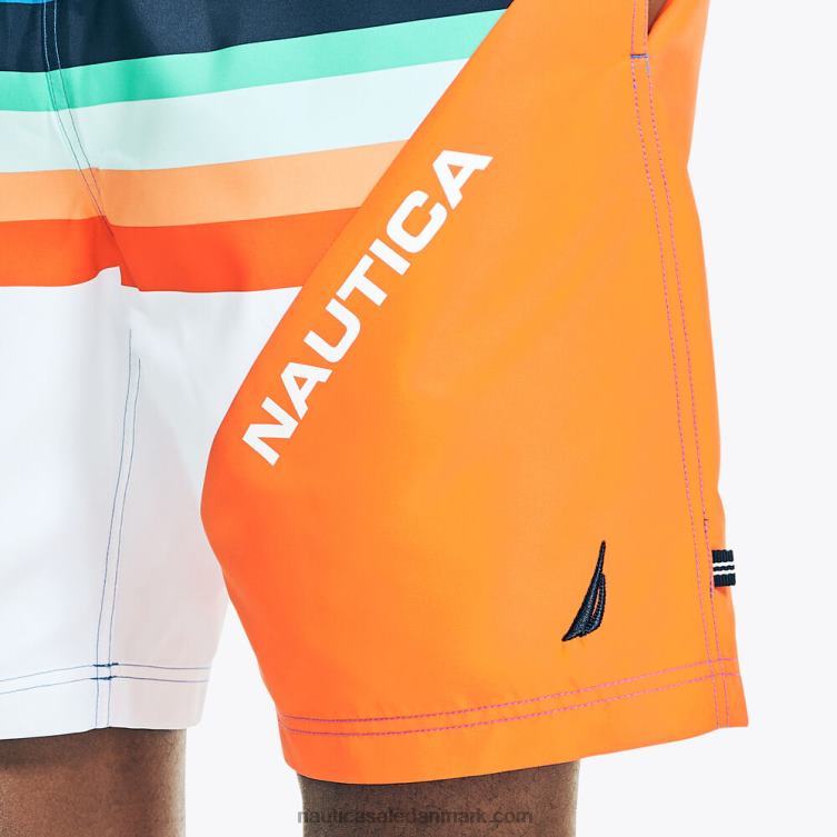 8\" stribet hurtigtørrende svømmetur lokke rødt Nautica PZ4T609 Mænd