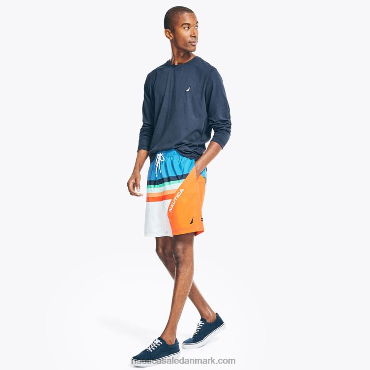 8\" stribet hurtigtørrende svømmetur lokke rødt Nautica PZ4T609 Mænd