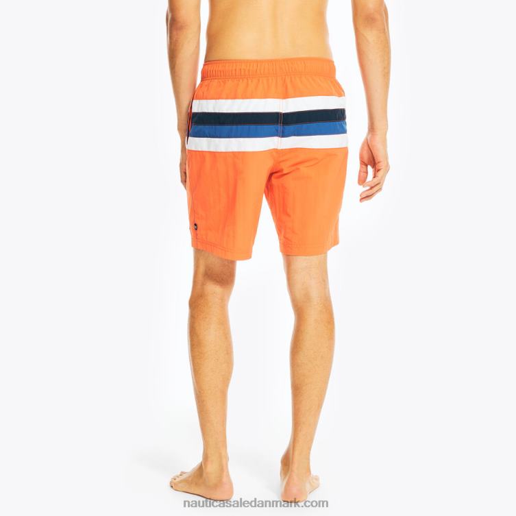 8\" stribet hurtigtørrende svømmetur tropisk orange Nautica PZ4T142 Mænd