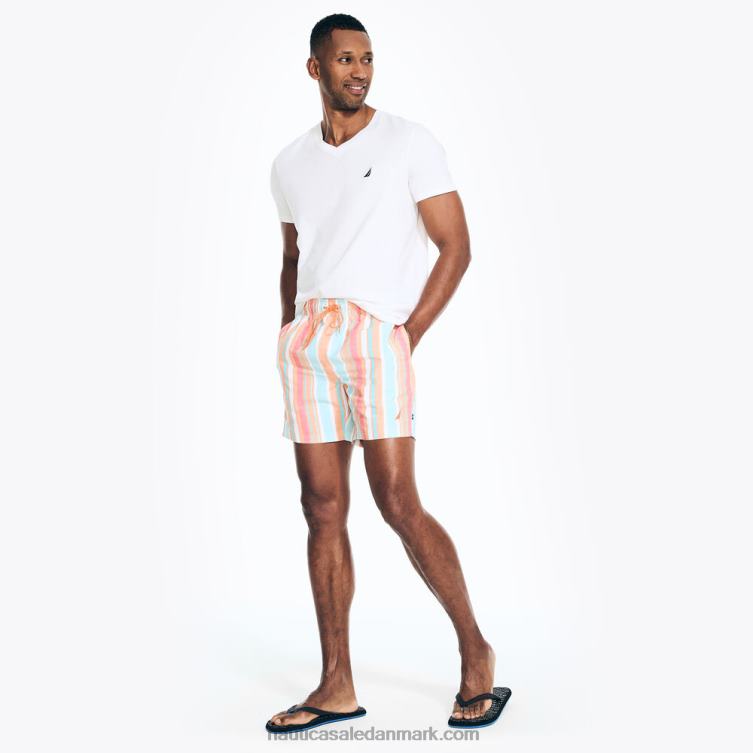 bæredygtigt udformet 6\" lodret stribet hurtigtørrende svømmetur orkidé pink Nautica PZ4T159 Mænd