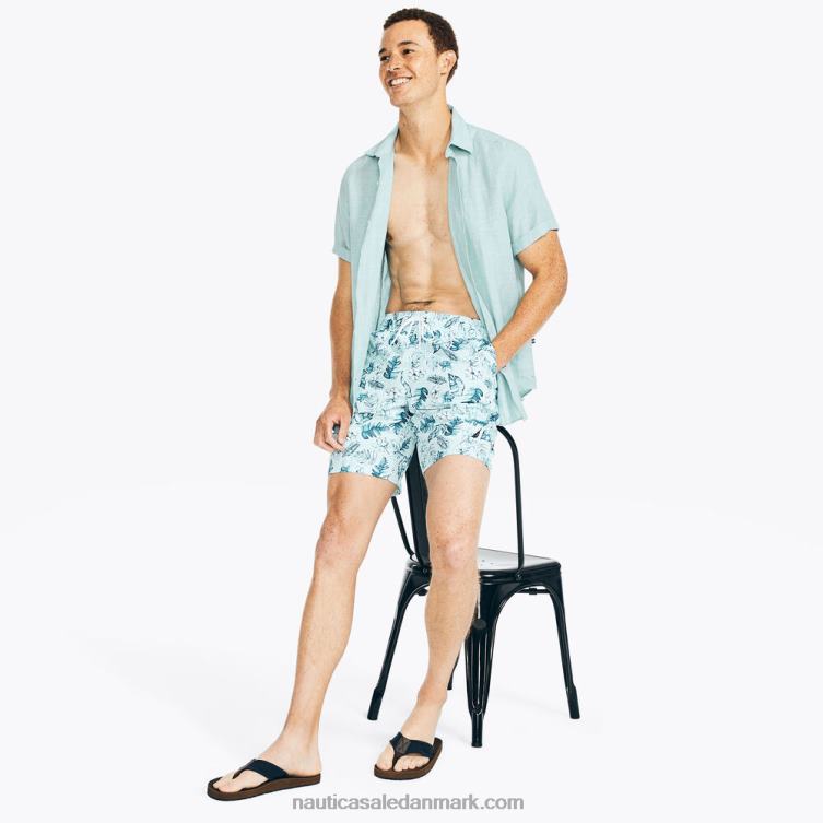 bæredygtigt udformet 8\" svømmetur med tropisk print south beach aqua Nautica PZ4T176 Mænd