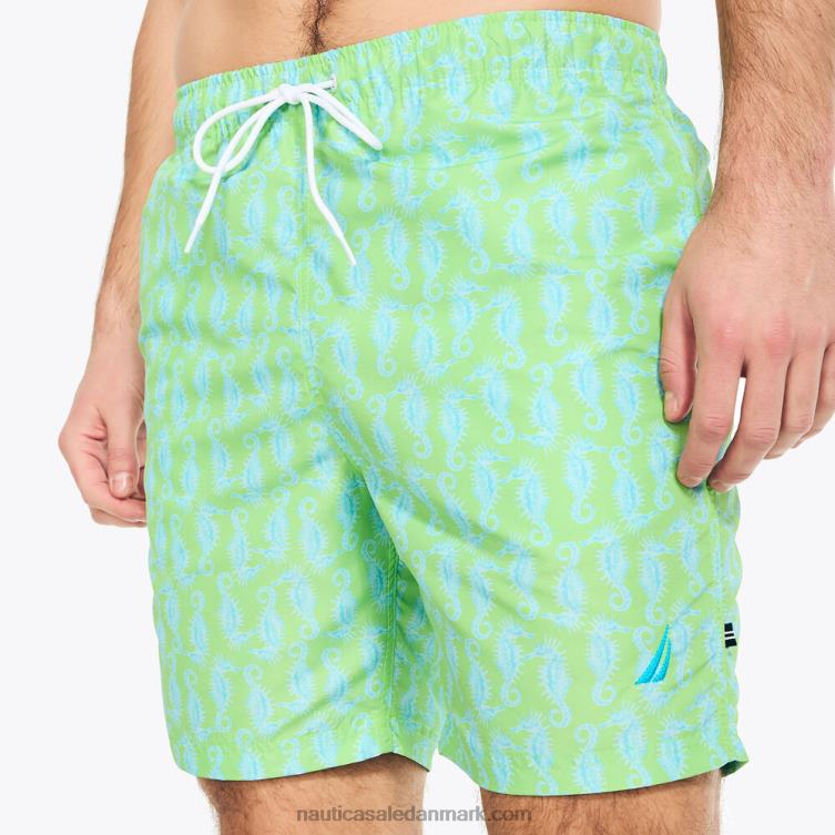 stor og høj, bæredygtigt udformet svømmetur med 8\" søhesteprint lime surf Nautica PZ4T409 Mænd