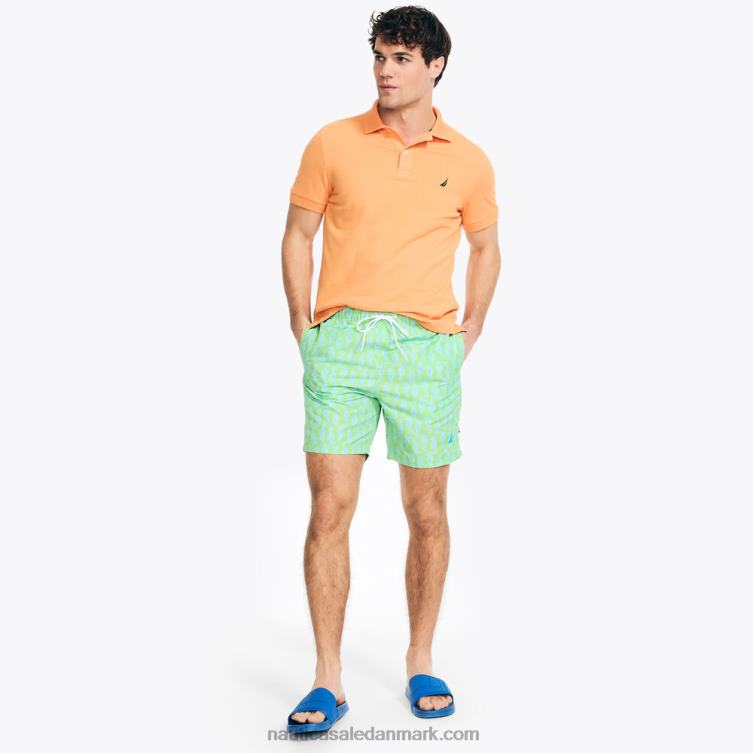 stor og høj, bæredygtigt udformet svømmetur med 8\" søhesteprint lime surf Nautica PZ4T409 Mænd