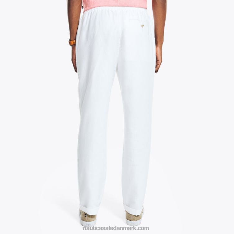 klassisk pasform linned pull-on bukser lyse hvid Nautica PZ4T624 Mænd