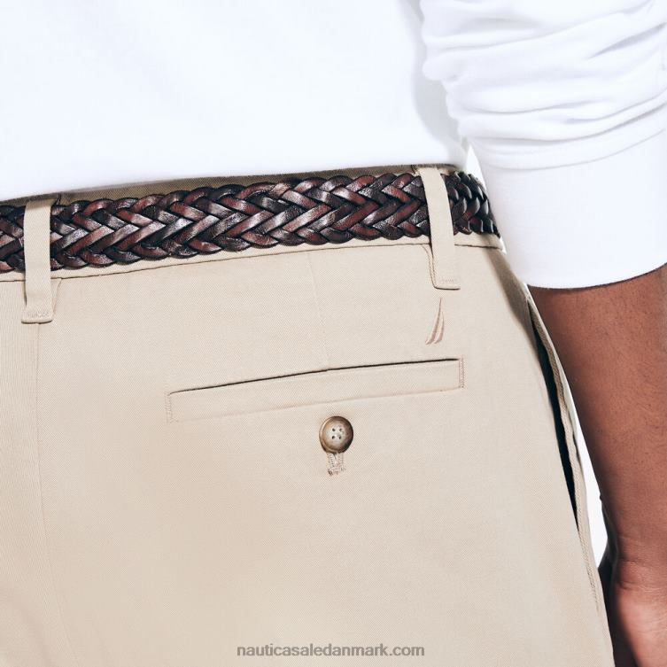 plisserede bukser i klassisk pasform ægte kaki Nautica PZ4T34 Mænd