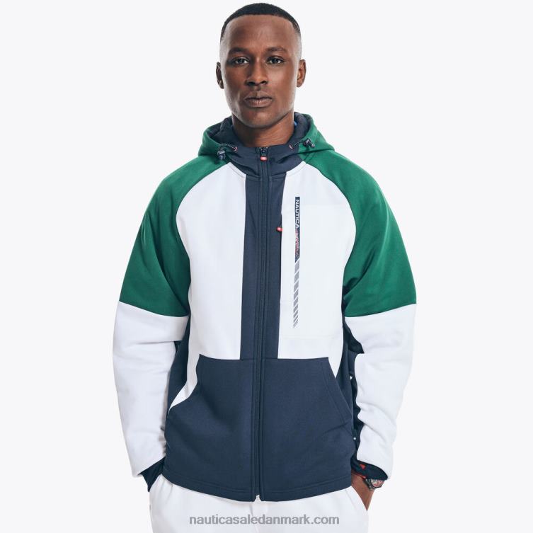konkurrence bæredygtigt udformet jakke med fuld lynlås lyse hvid Nautica PZ4T516 Mænd