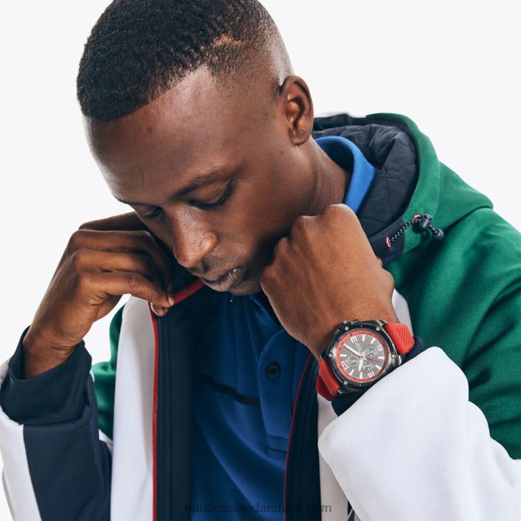 konkurrence bæredygtigt udformet jakke med fuld lynlås lyse hvid Nautica PZ4T516 Mænd