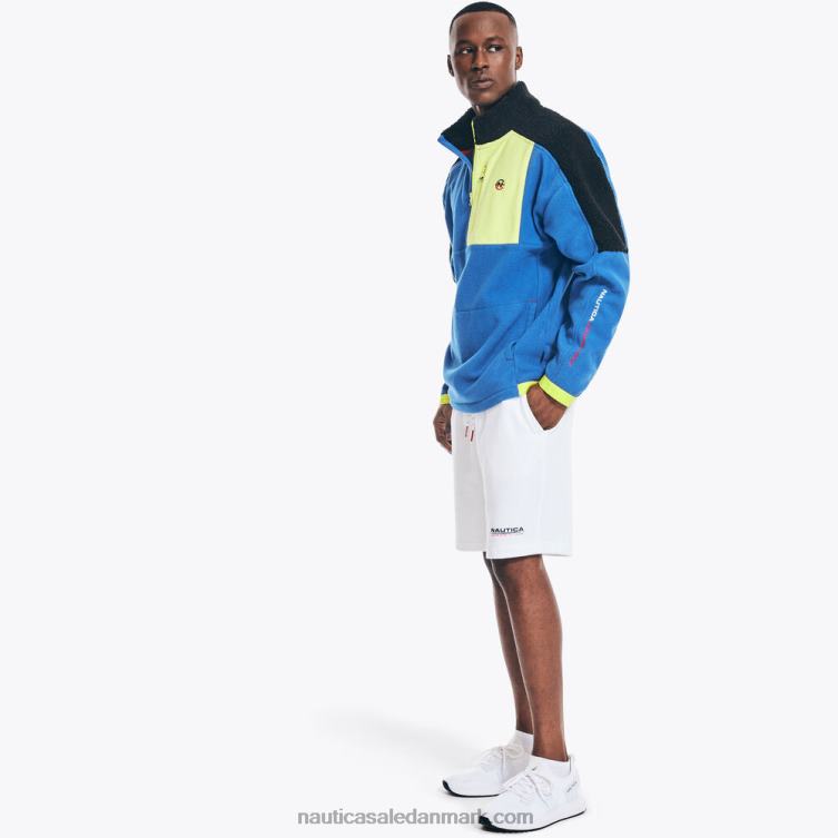 konkurrence bæredygtigt udformet mixed media jakke med halv lynlås lys kobolt Nautica PZ4T498 Mænd