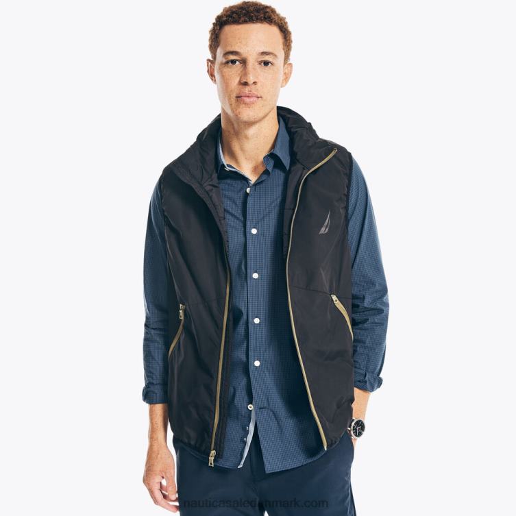 navtech bæredygtigt udformet vandafvisende vest ægte sort Nautica PZ4T470 Mænd