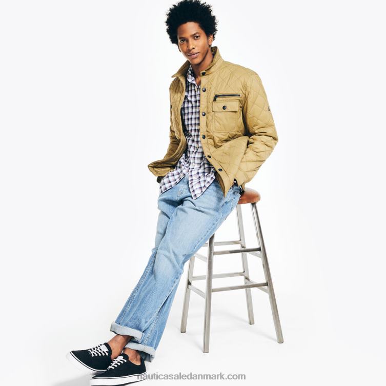 stor og høj, bæredygtigt udformet tempereret quiltet skjortejakke bimini grøn Nautica PZ4T561 Mænd