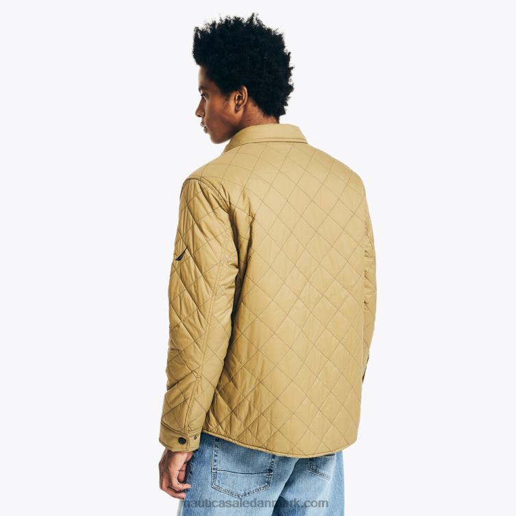 stor og høj, bæredygtigt udformet tempereret quiltet skjortejakke bimini grøn Nautica PZ4T561 Mænd