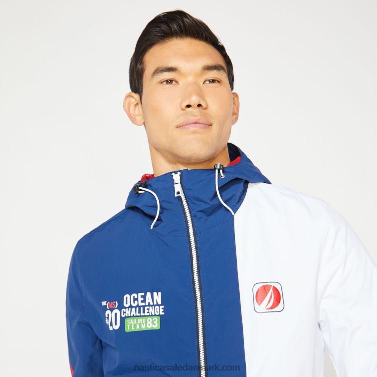 stor og høj letvægts colorblock jakke ejendom blå Nautica PZ4T659 Mænd