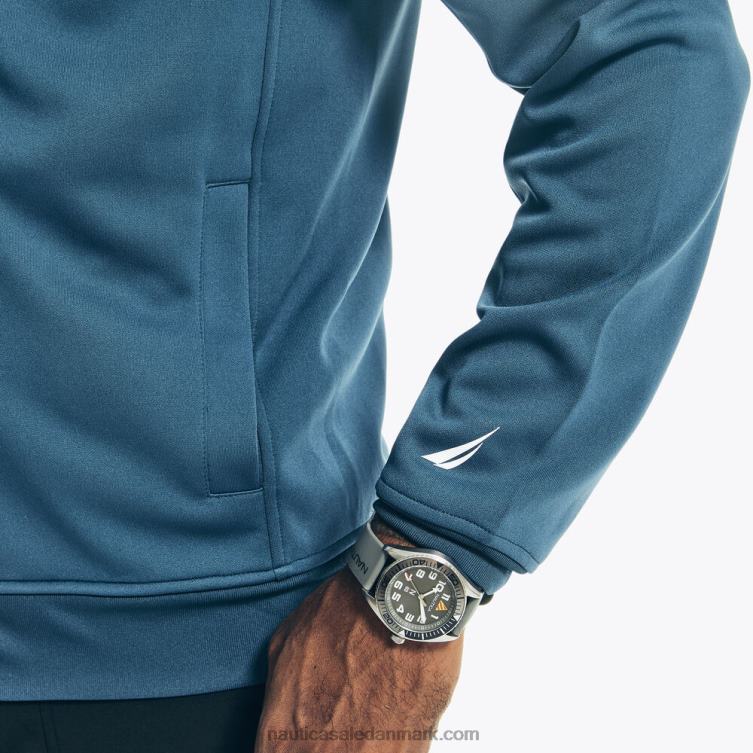 stor og høj navtech-træningsjakke i bæredygtigt udformning med fuld lynlås lapis blå Nautica PZ4T501 Mænd