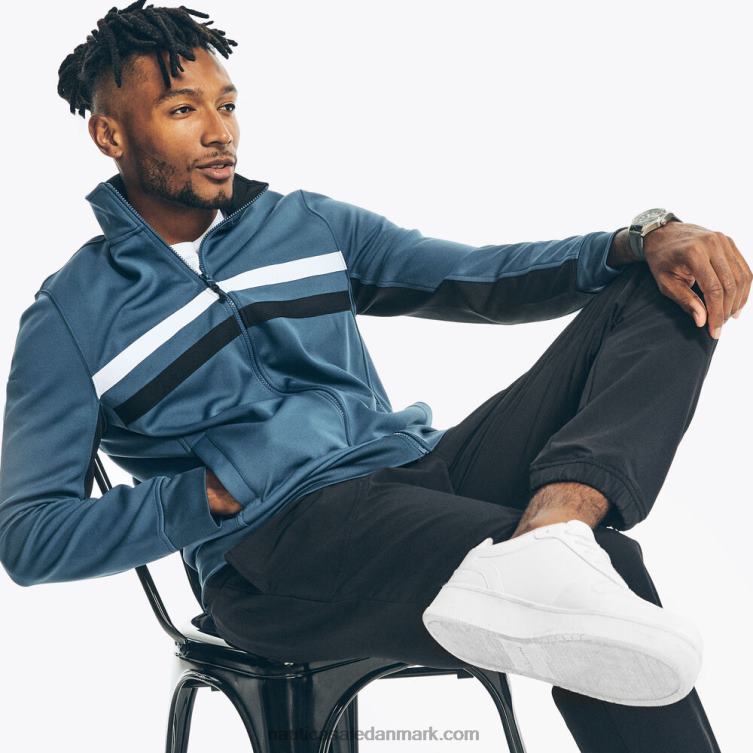 stor og høj navtech-træningsjakke i bæredygtigt udformning med fuld lynlås lapis blå Nautica PZ4T501 Mænd