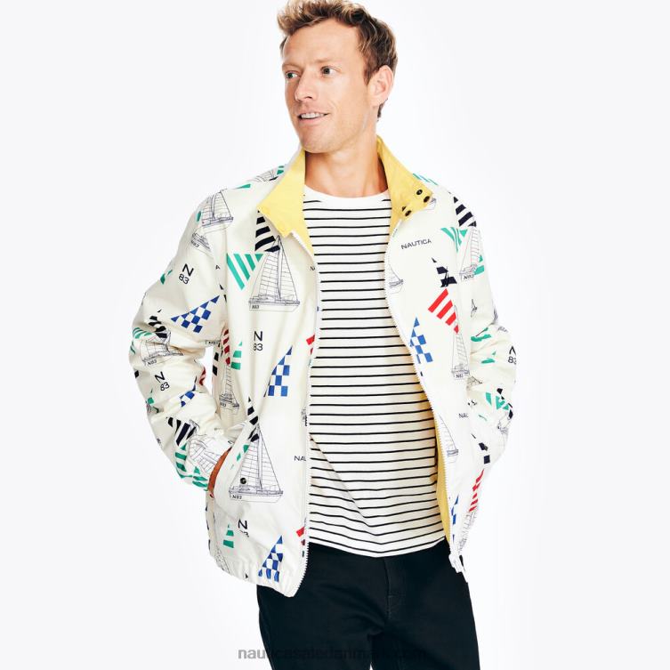 vendbar sejlerjakke lyse hvid Nautica PZ4T489 Mænd