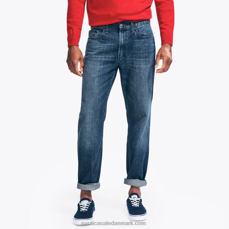 denim med afslappet pasform smokey indigo vask Nautica PZ4T577 Mænd