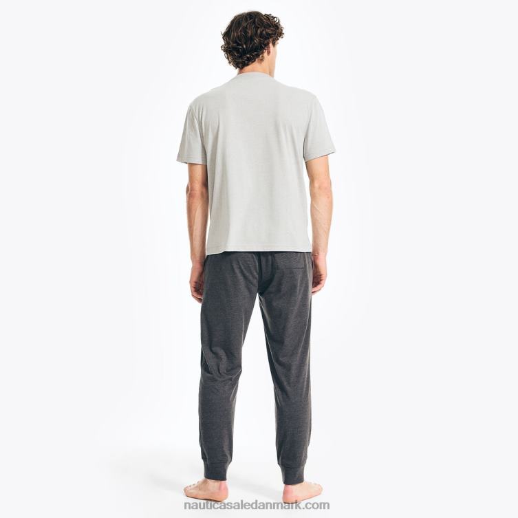 logo grafisk t-shirt pyjamasbuksesæt grå lyng Nautica PZ4T466 Mænd