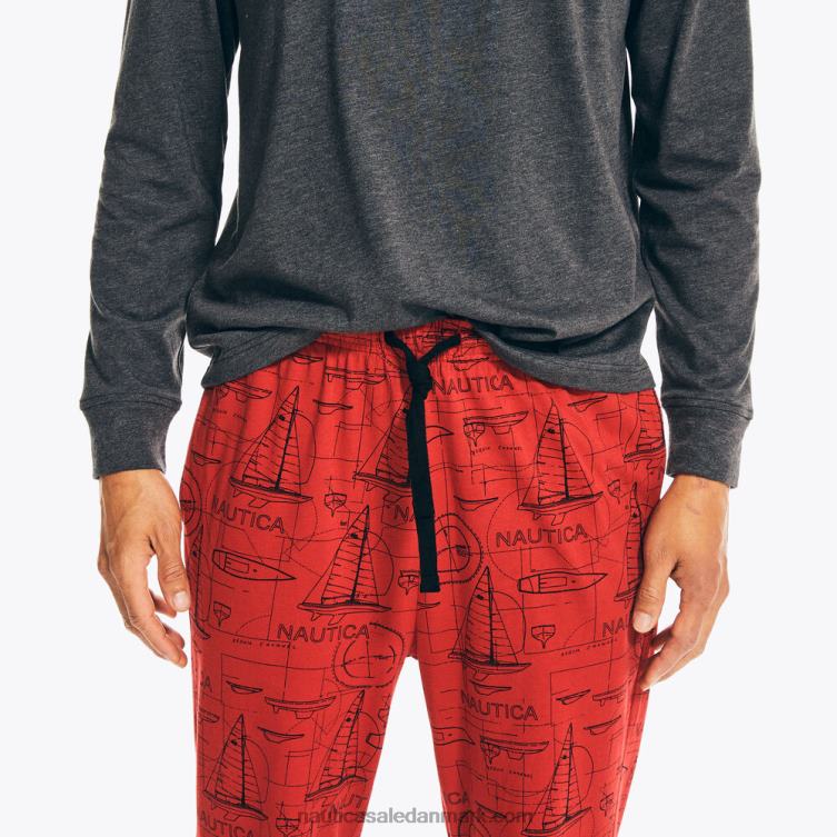 pyjamasbuksesæt med tryk ægte sort Nautica PZ4T704 Mænd