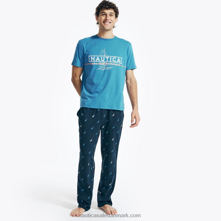 sejler division grafisk søvn t-shirt ægte flåde Nautica PZ4T53 Mænd