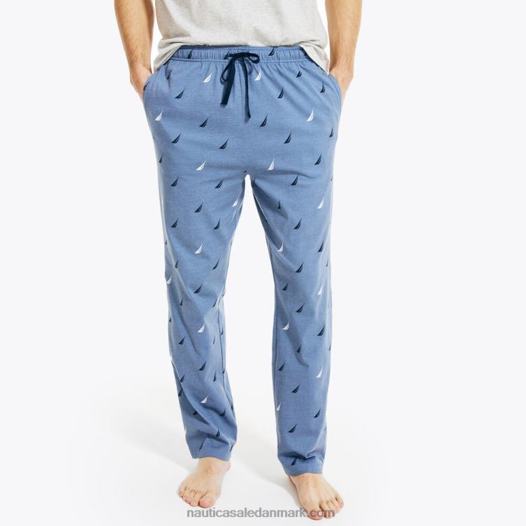 strikkede sovebukser med logotryk koboltbølge Nautica PZ4T537 Mænd