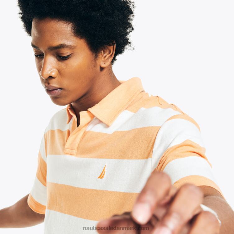 bæredygtigt udformet klassisk pasform stribet polo orkidé pink Nautica PZ4T542 Mænd