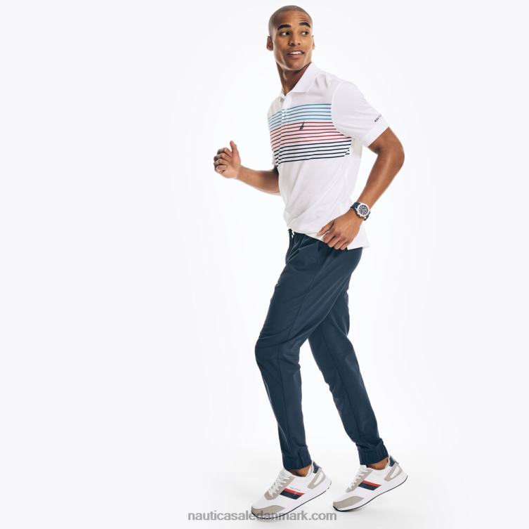 bæredygtigt udformet navtech stribet klassisk pasform polo lyse hvid Nautica PZ4T504 Mænd