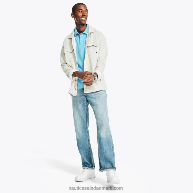 bæredygtigt udformet slim fit dækpolo azurblå Nautica PZ4T214 Mænd