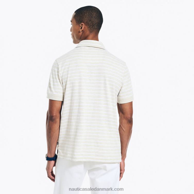 bæredygtigt udformet stribet johnny krave polo havregryn lyng Nautica PZ4T574 Mænd