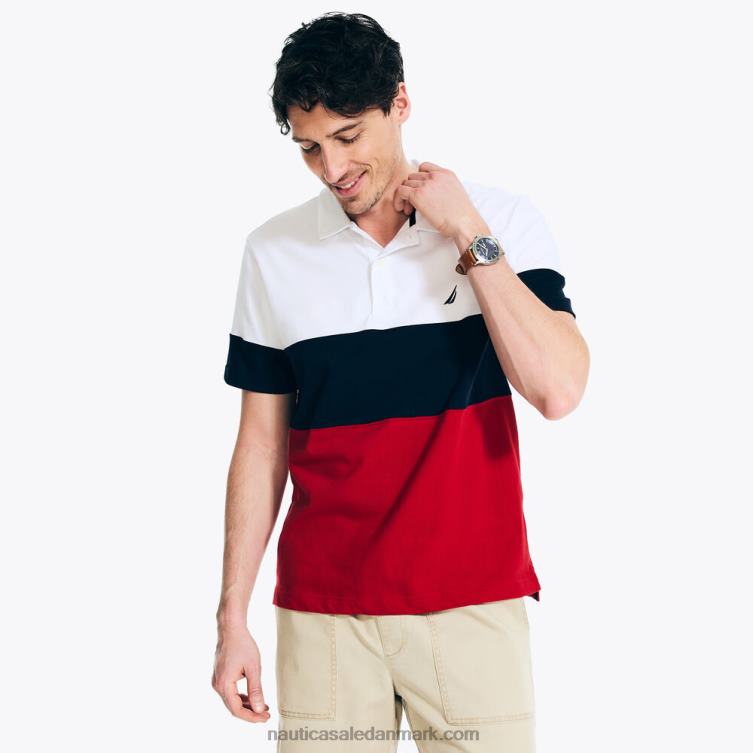 klassisk pasform colorblock polo nautica rød Nautica PZ4T11 Mænd
