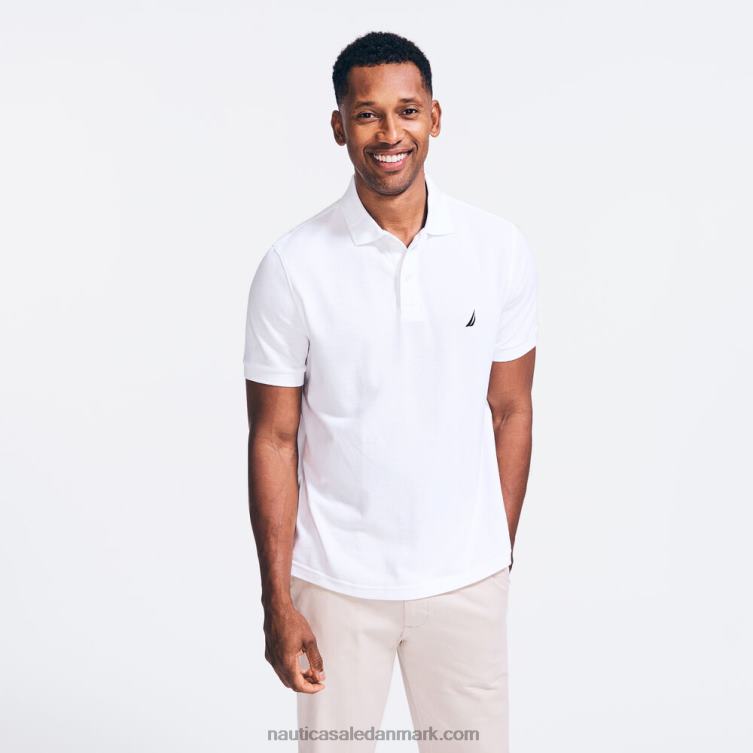 klassisk pasform dækpolo lyse hvid Nautica PZ4T6 Mænd