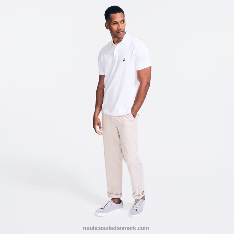 klassisk pasform dækpolo lyse hvid Nautica PZ4T6 Mænd