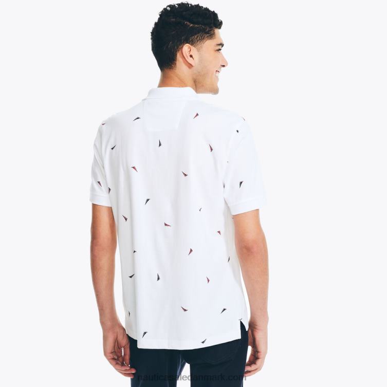 klassisk pasform printet polo lyse hvid Nautica PZ4T72 Mænd