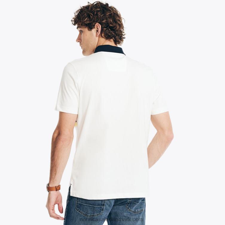 klassisk pasform rugby-bryststribet polo sejl hvidt Nautica PZ4T181 Mænd