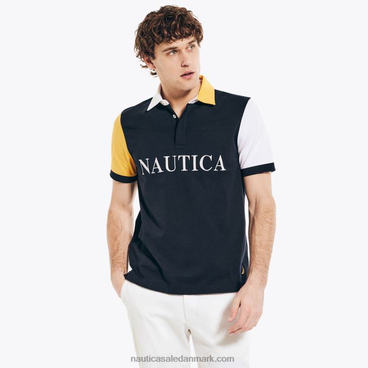 klassisk pasform rugby poloshirt flåde Nautica PZ4T375 Mænd