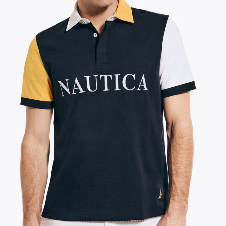 klassisk pasform rugby poloshirt flåde Nautica PZ4T375 Mænd