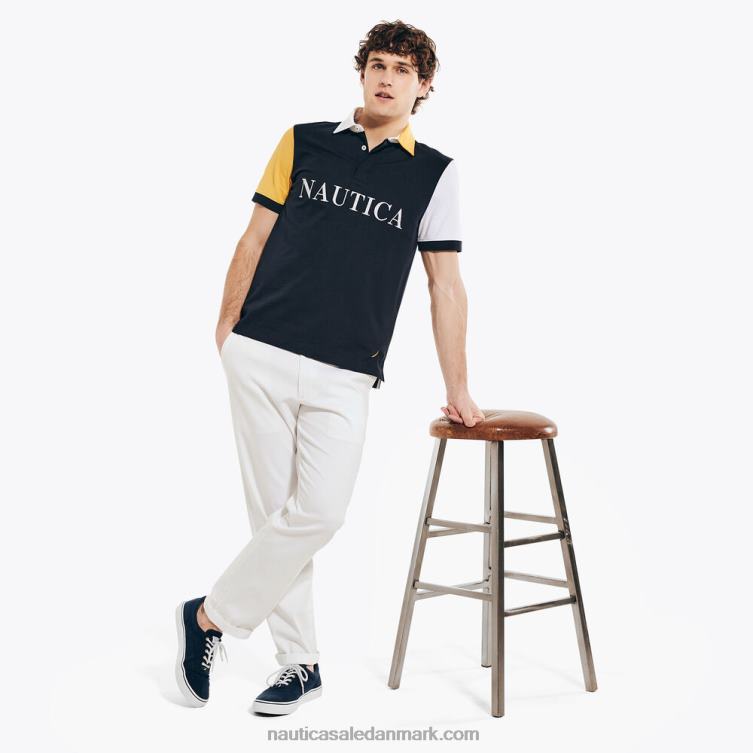 klassisk pasform rugby poloshirt flåde Nautica PZ4T375 Mænd