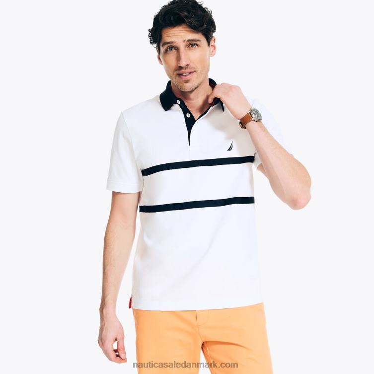 klassisk pasform rugby poloshirt lyse hvid Nautica PZ4T392 Mænd